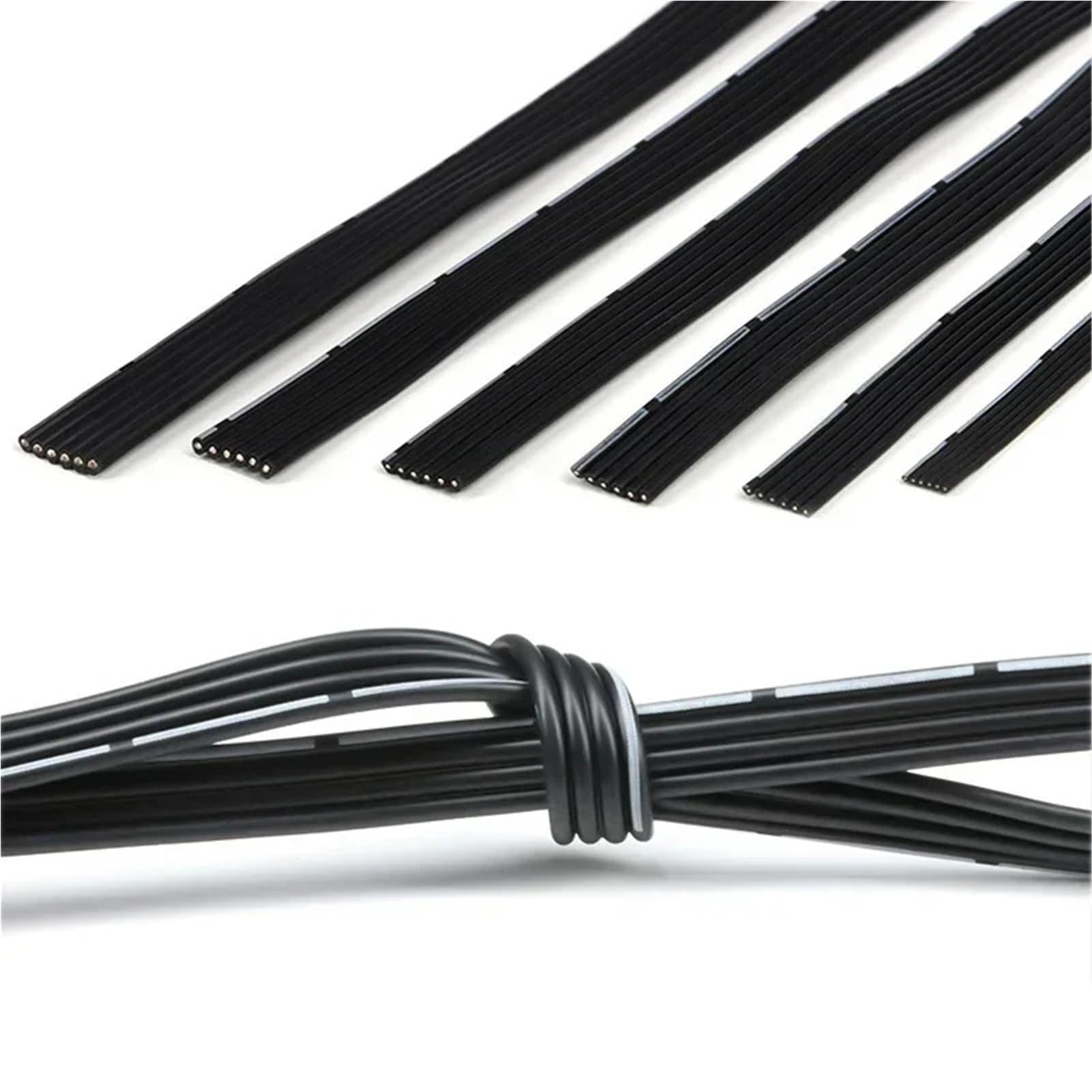 1 cable paralelo flexible de silicona de 26 AWG con conductor de cobre estañado, clasificación de 600 V, 2P-10P, aislamiento for altas temperaturas(2Px50 m)
