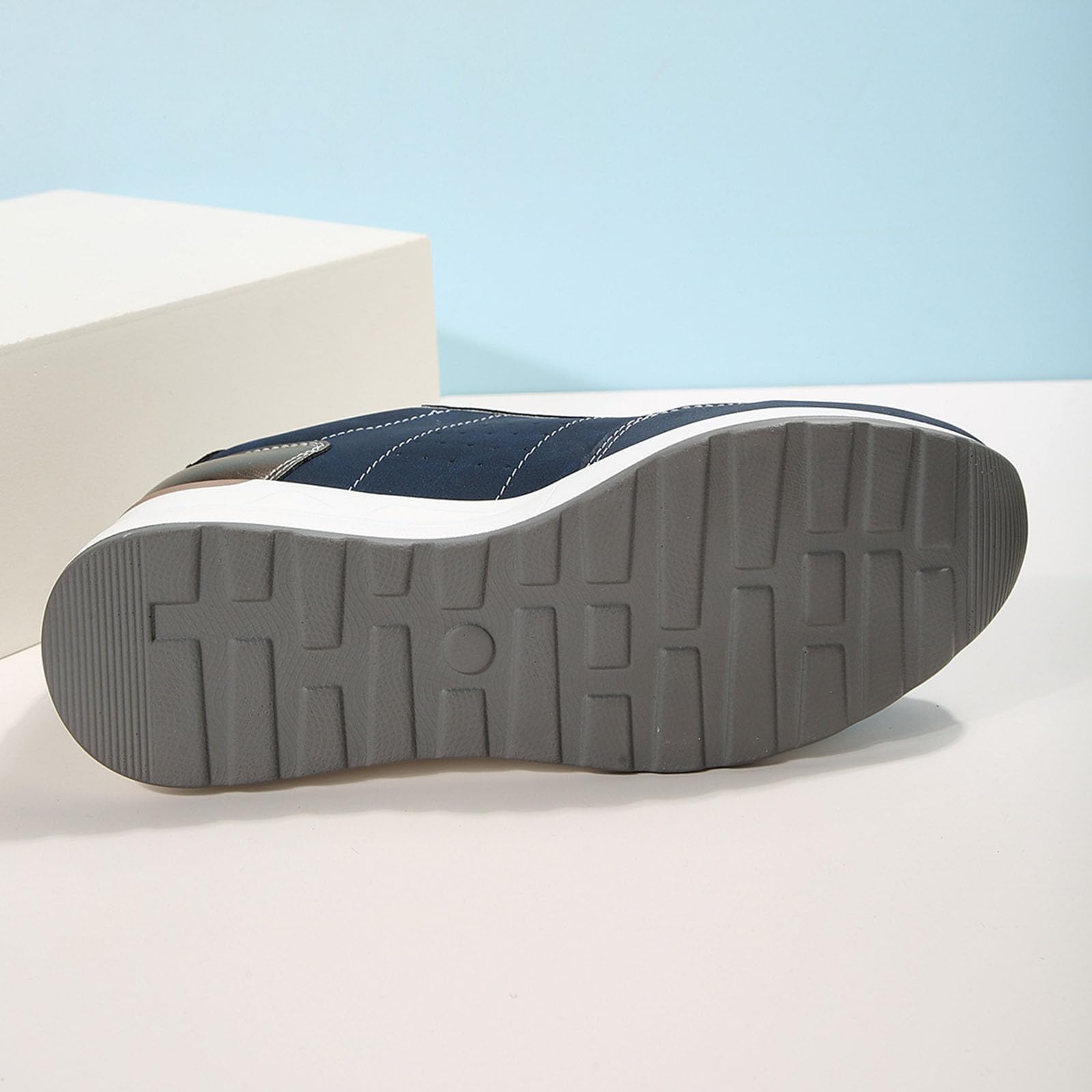 Zapatillas de correr para mujer, zapatos casuales con cordones, tacón de cuña, suela gruesa, zapatos de cordones a la moda, punta cerrada suave, zapatos deportivos transpirables