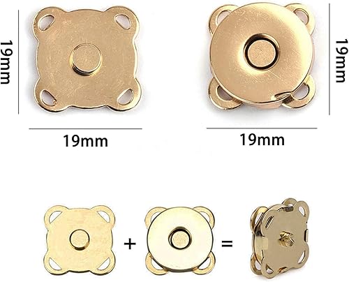 Miniatura 2 de WAFJMAF - 10 juegos de cierres magnéticos para bolsas, botones a presión, monedero ideal para cierre, bolso, ropa, costura, manualidades, no