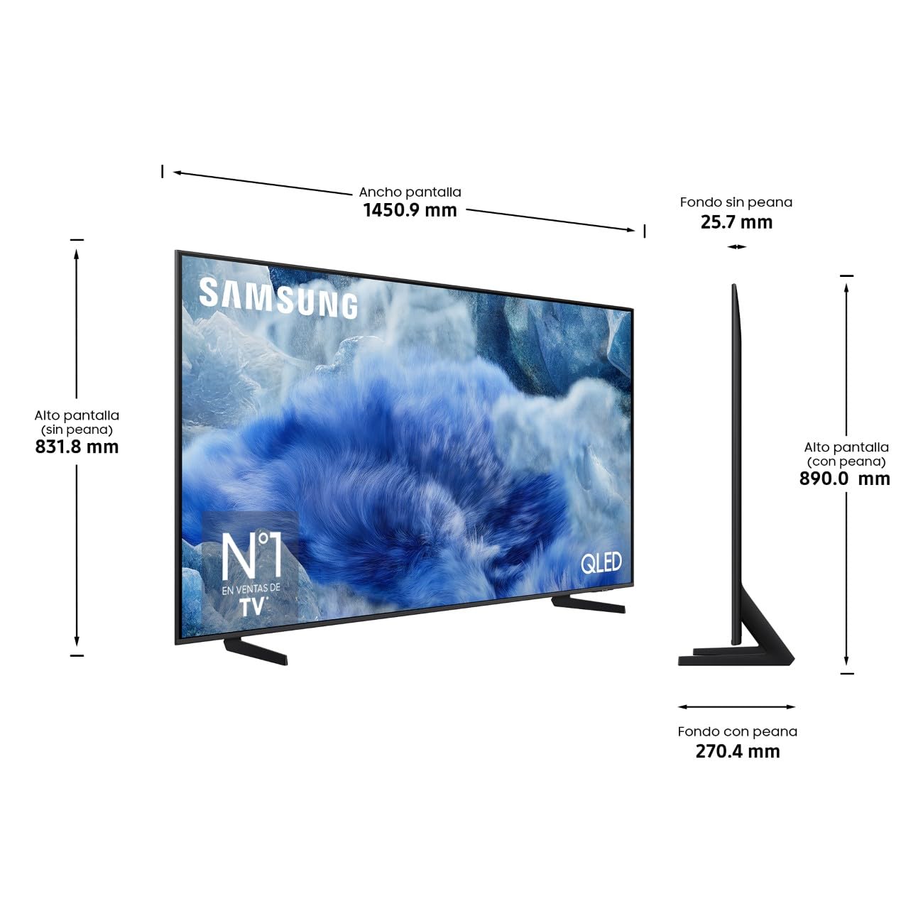 Samsung TV 65 Pulgadas QLED Q8F 4K Smart TV con Vision AI, 100% Volumen de Color con Quantum Dot, el auténtico Quantum Dot y Motion Xcelerator