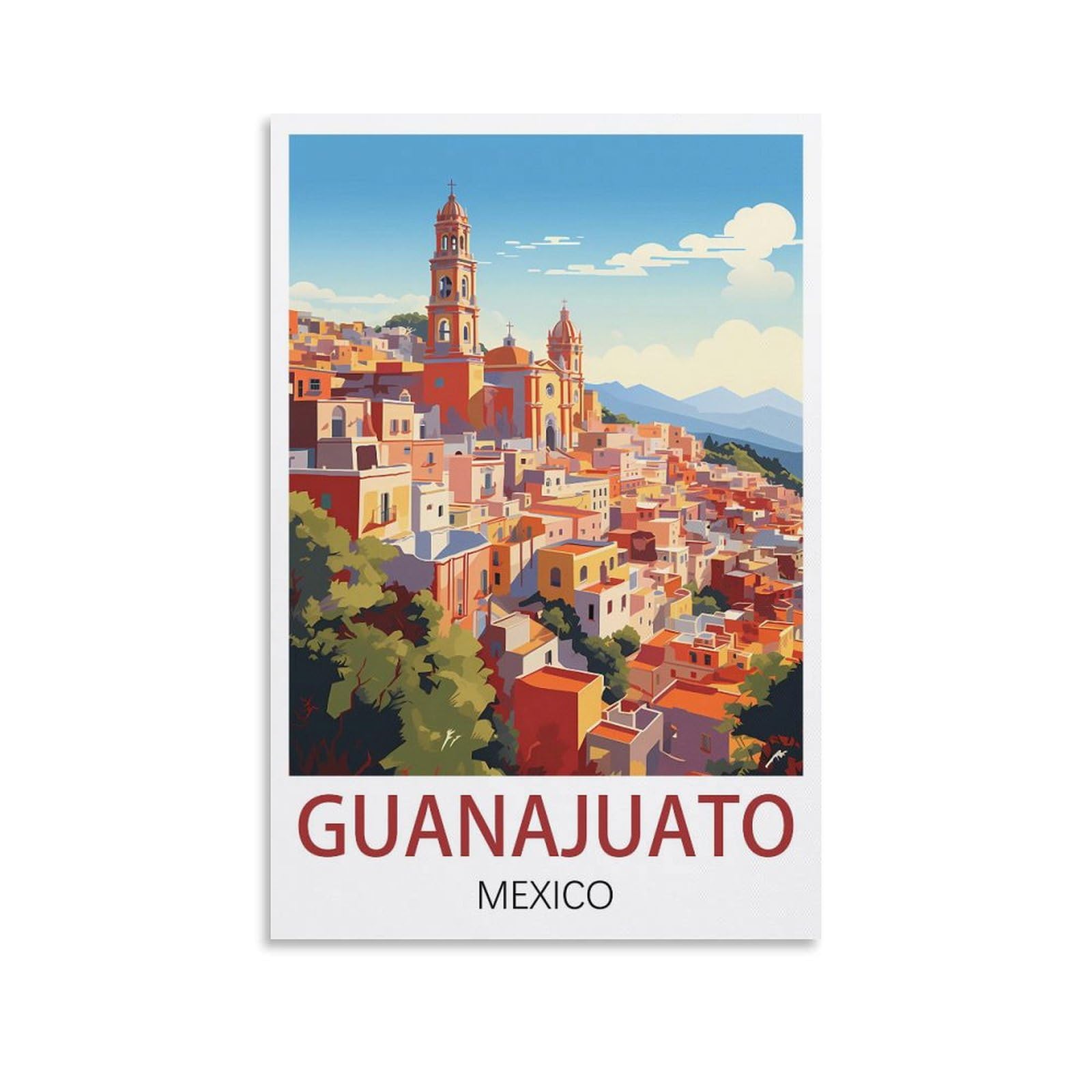 EZMLFA 5D Diamond Art Kits for Beginner,Guanajuato Mexico,Diamond Picture Art for Beginner, DIY Gem Cross Stitch Creative Gift Home Wall Decor 50x60cm