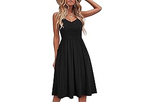 Women's Casual Sleeveless Cotton Sundress with Pockets