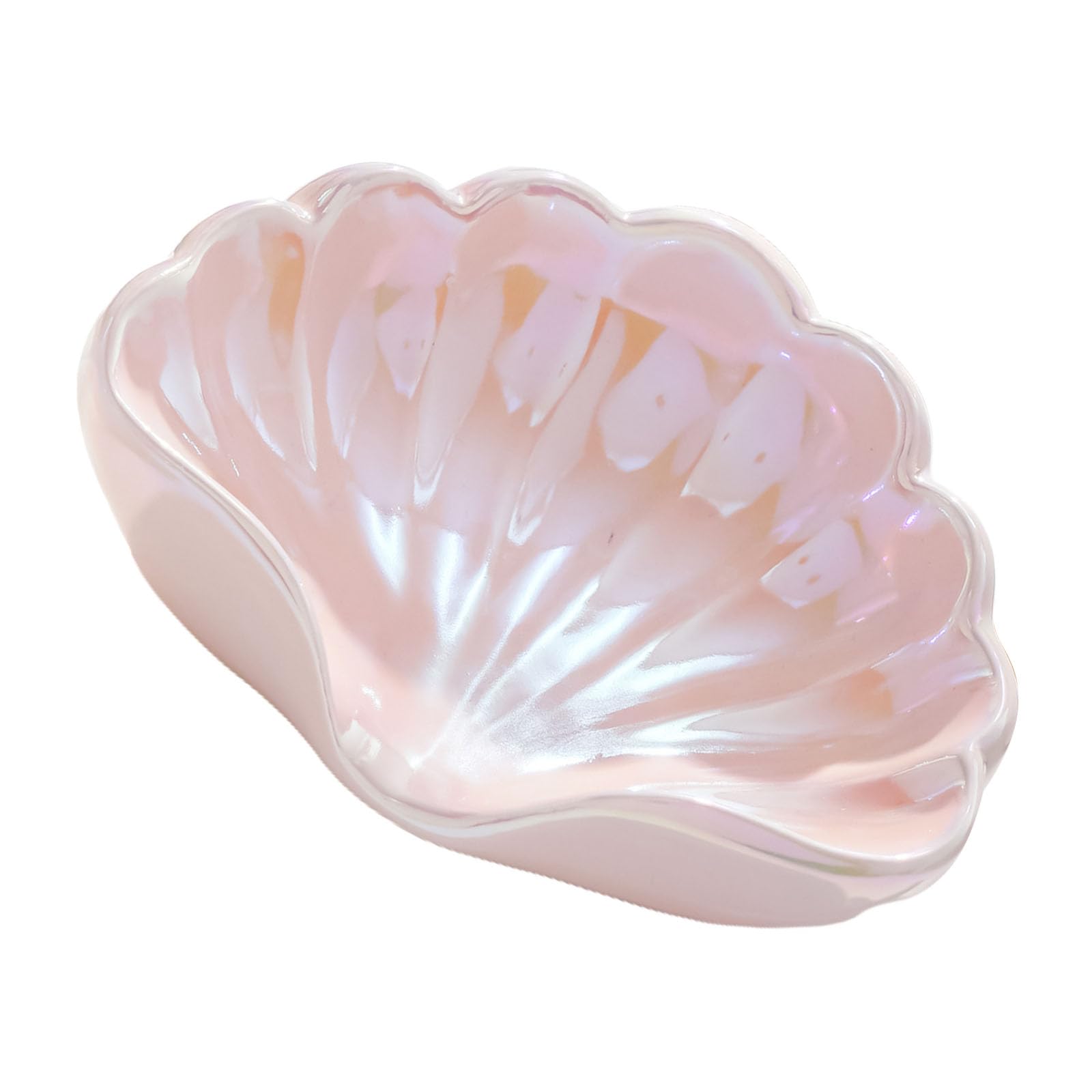 Seashells Shaped Soap Holder Nonslip Bottom Smooth Ceramic Materials Artistic Bathroom Organiser Storage Tray Water Resistant Ceramic Soap Box