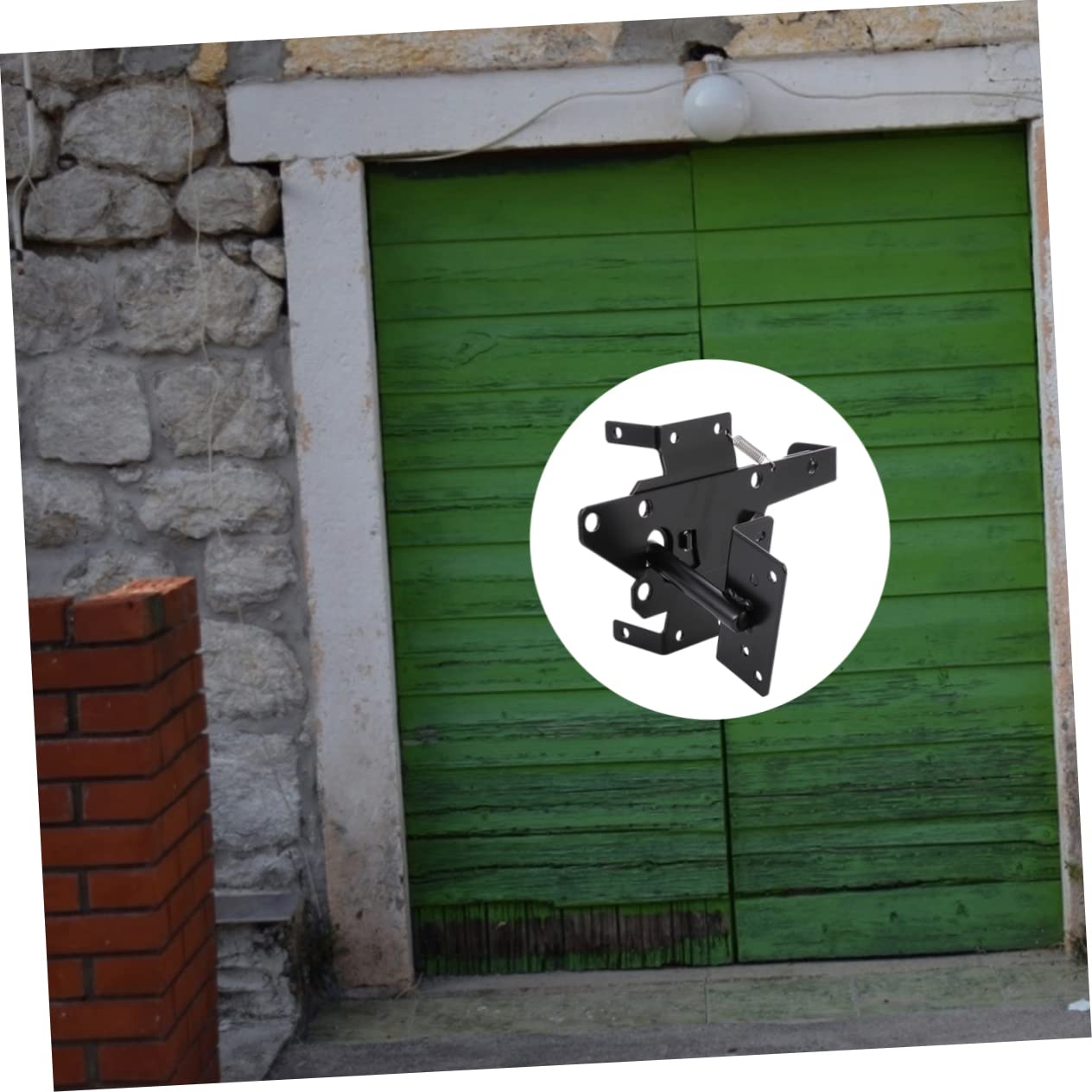 Loquet de Portail à Montage sur Poteau pour Porte en Bois Foncé