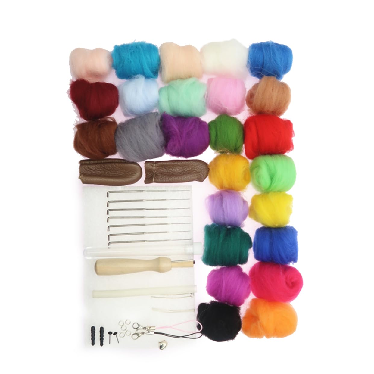 DOITOOL 2 Juegos Kit de Fieltro de Aguja Lana para Manualidades para Principiantes y Profesionales para Joyería Muñecas Jabones y Proyectos