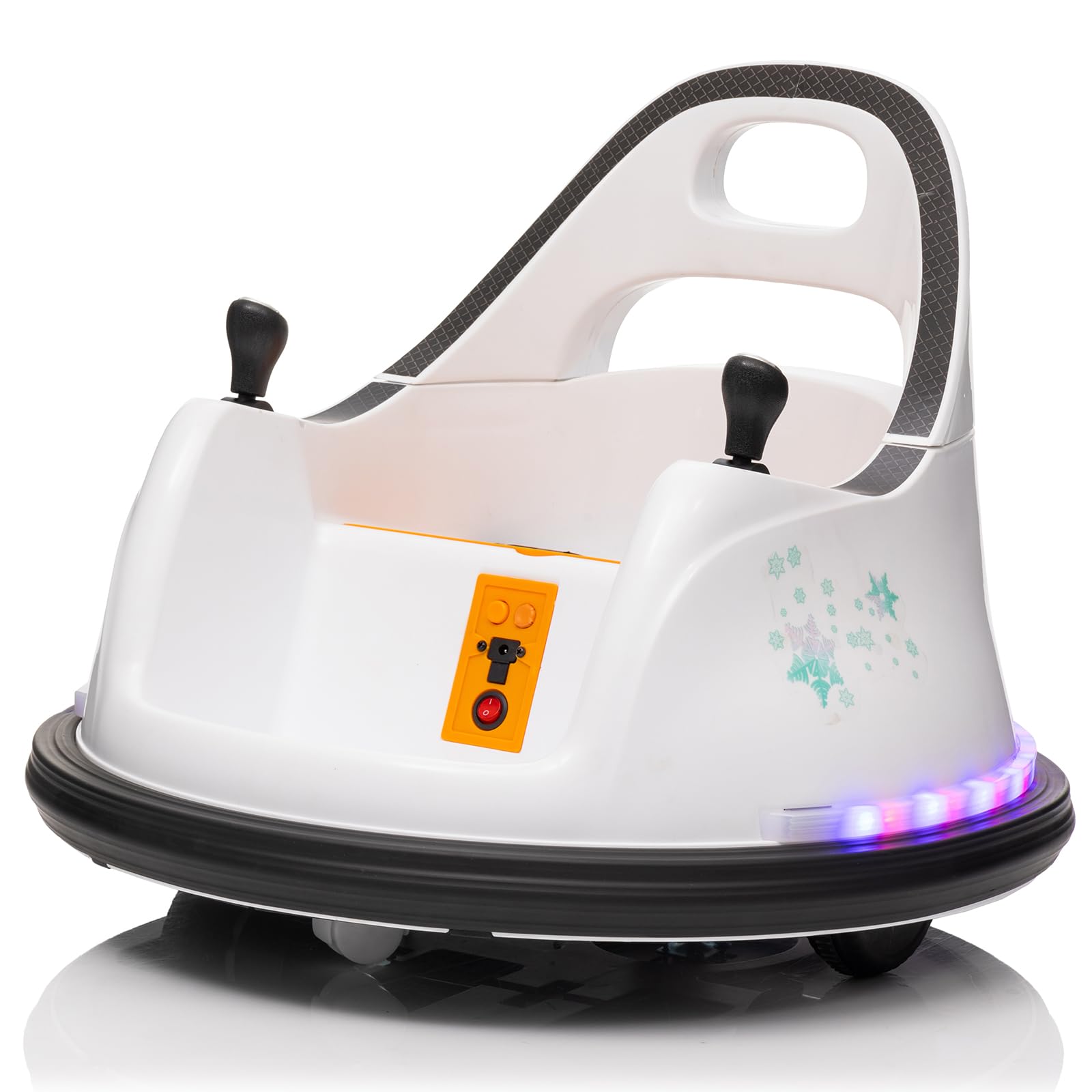 12V Kids Ride on Bumper Car Kids Ride On Electric Bumper Car for Toddlers with Remote Control, 360 Degree Spin for Baby Boy and Girls Riding Bumping Toy Gifts Cars for Toddler, White