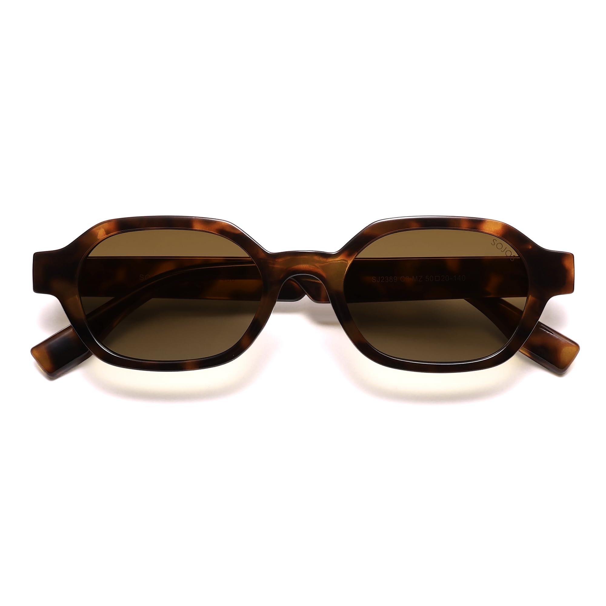 SOJOS Retro Polarized Hexagon Sunglasses for Women Men UV400 Trendy Rectangle 70s 80s 90s Shades SJ2389