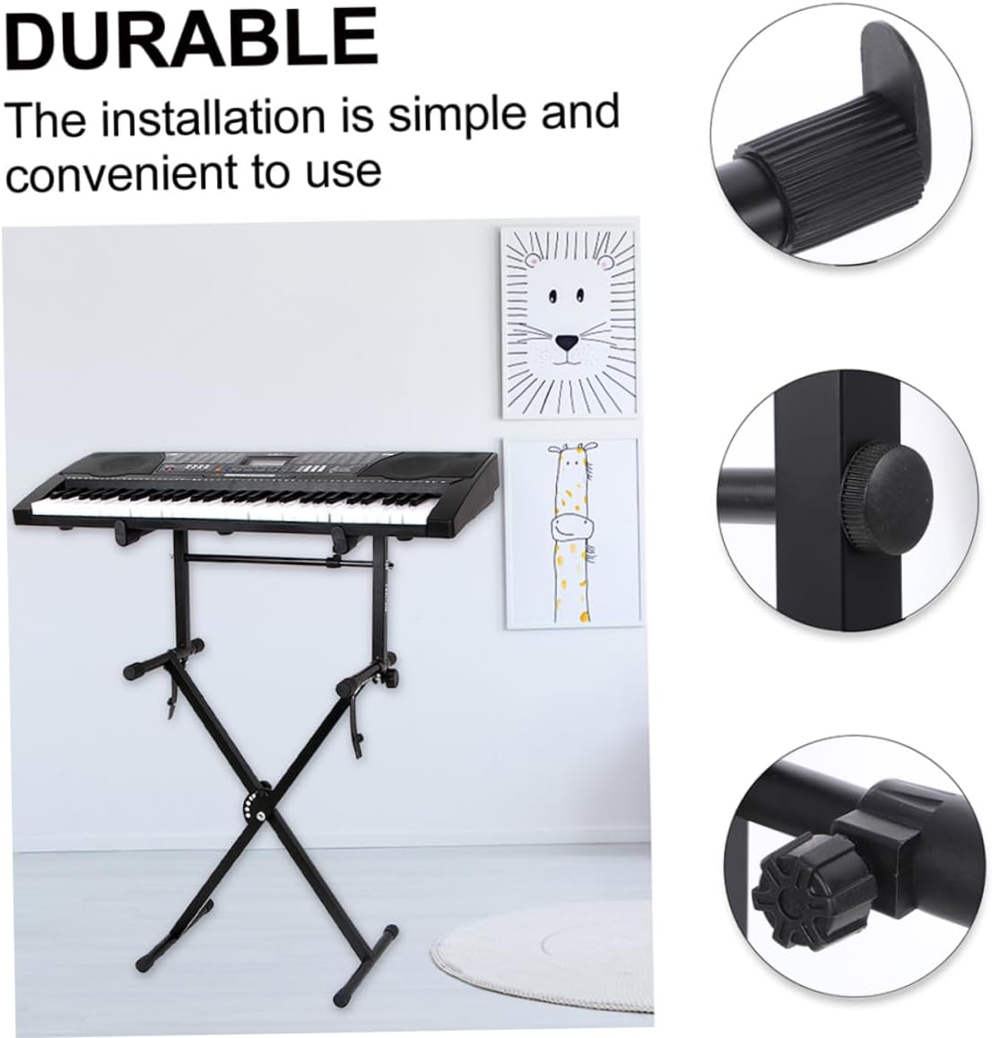 2 Sets Electronic Keyboard Stand Lightweight Telescopic Holder for Electric Pianos Portable and Space Saving Design for Travel and Live Performances