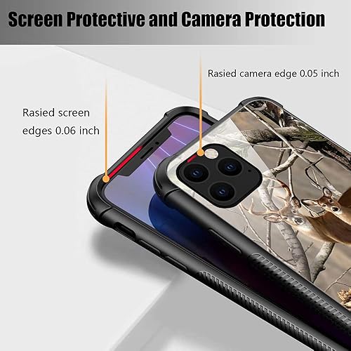 Miniatura 3 de DAIZAG Funda compatible con iPhone 13, funda de protección contra caídas de ciervos de camuflaje para iPhone 13, diseño de bordes de TPU suave para