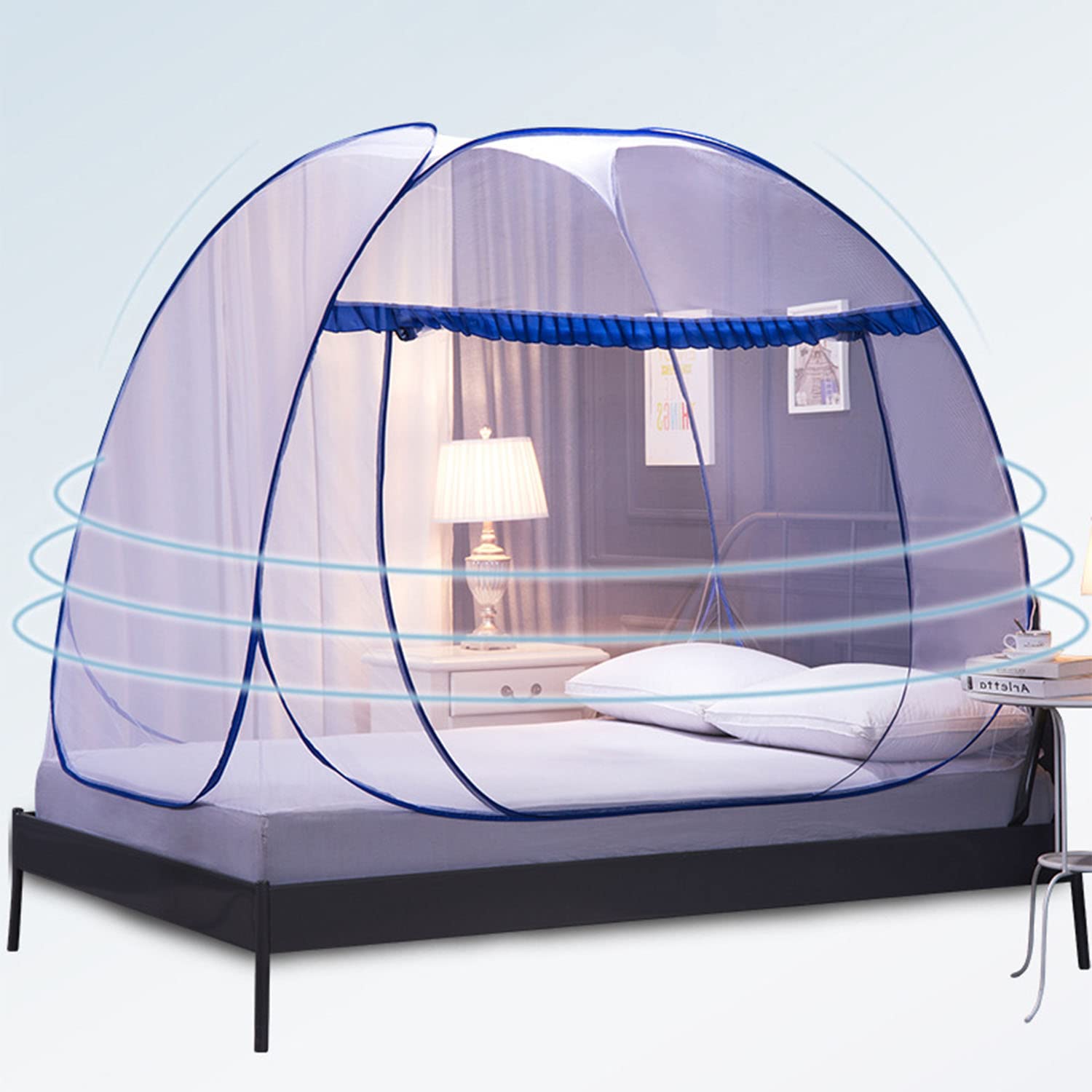 Pop-Up Moskitonetz Zelt Portable Folding Design Single Door Outdoor Indoor Bug Net für Einzelne Twin Queen Bis King Size Bett
