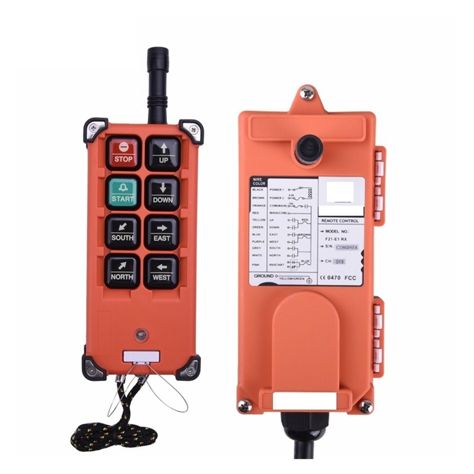 JVDDI F21-E1B 6 buttons Industrial Wireless Radio Crane Remote Control switches Hoist overhead bridge Crane lift control(1T1R,AC380)