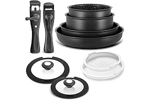 BEZIA Ultimate Stackable Nonstick Pots and Pans Set, Multipurpose 10-Piece Induction Cookware Set