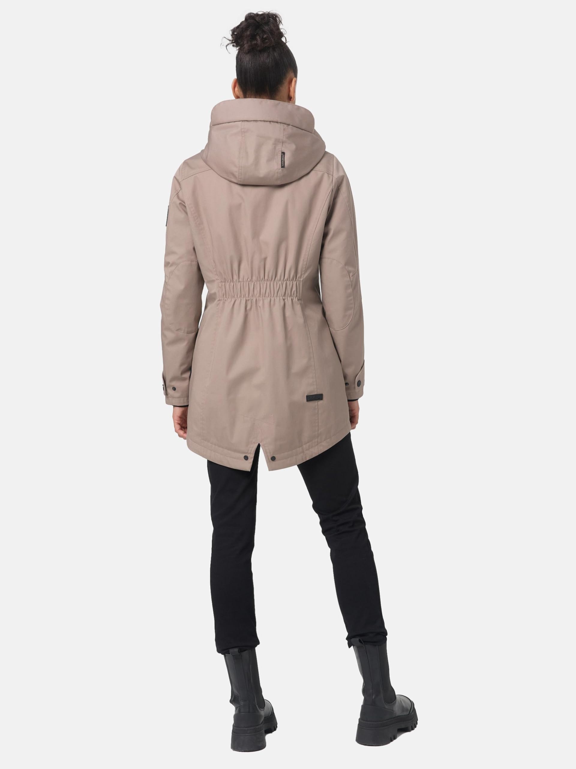 Navahoo Damska kurtka przejściowa, ciepły krótki płaszcz, parka zimowa, wodoszczelna, z kapturem, Brinjaa, XS-XXL