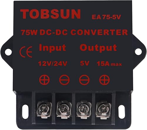 Miniatura 2 de Paquete de 2 convertidores de CC - Regulador reductor de 12V24V a 5V 15A 75W fuente de alimentación regulada