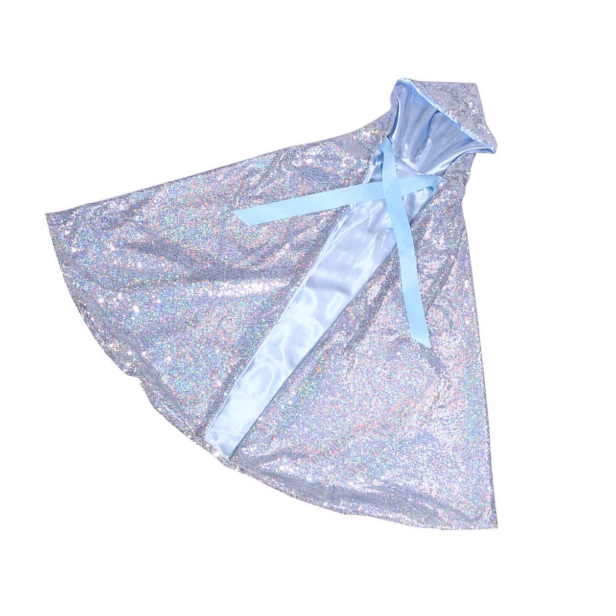 Didiseaon Mantello da Cosplay per Cappuccio Mantello da Festa Elegante e Scintillante Costume per Travestimenti e Feste in Maschera Taglia L Materiale Resistente Colore Argento