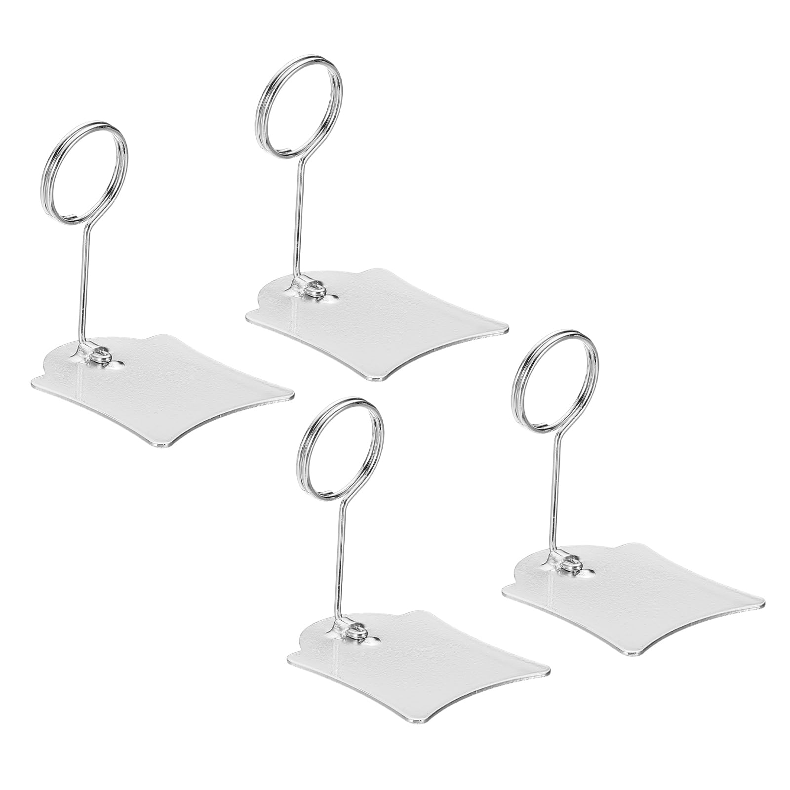 PATIKIL Metal Price Tag Holder 4 cm, 4 Pcs Sign Clips, Clip-On Label Tag Clip Sign Holder Stand Loop Wave Design for Retail Store Supermarket Bakery Home Office Display, Silver