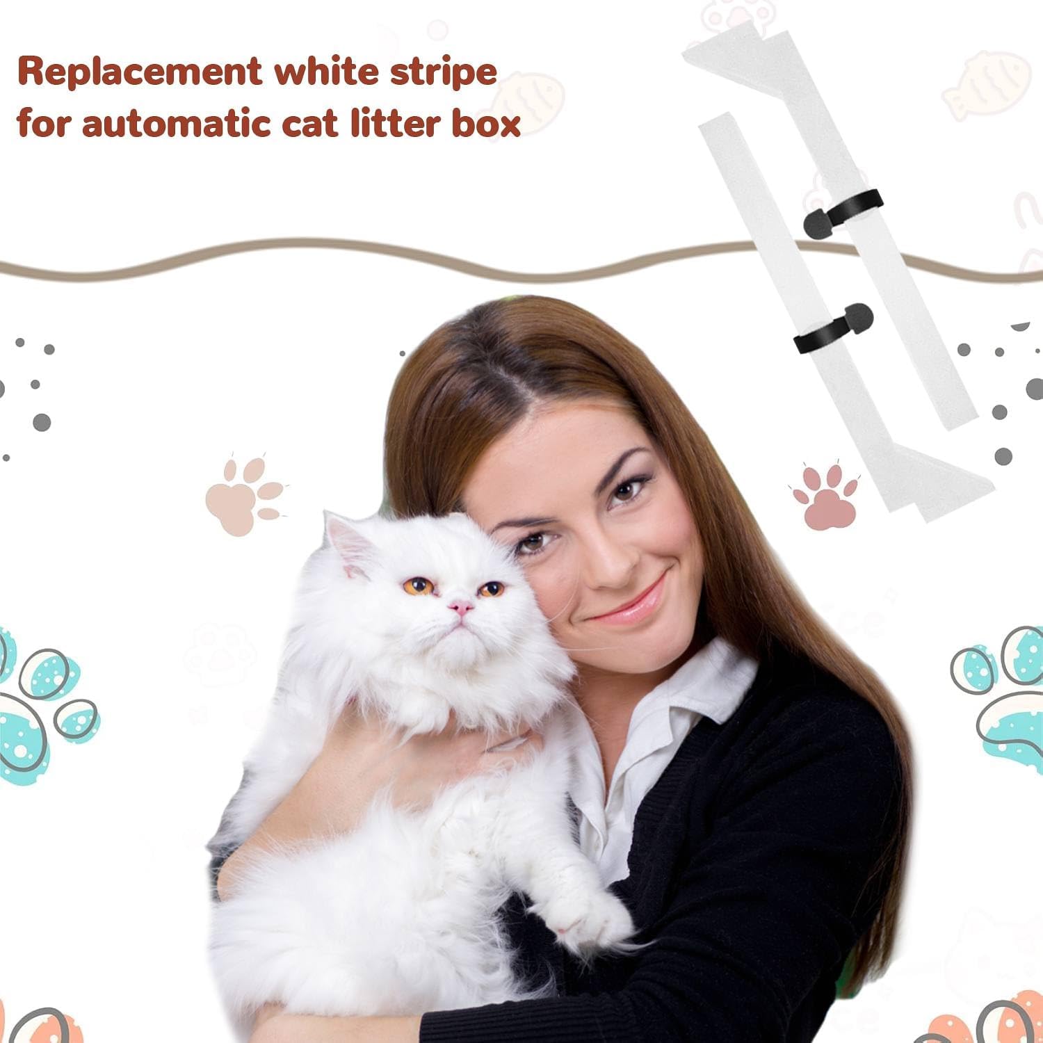 Foams Compatible with Els Pet Litter Box, 6-Pack White EVA Anti-Spill Strips, Precision Laser-Cut Seal for Self-Cleaning Cat Litter Box to Prevent Litter Spilling image 3