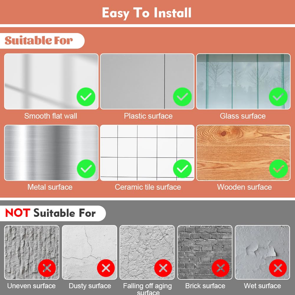 FTISSLY 12 Pz Adesivi per Piastrelle Rettangolare,Autoadesivo Mattonelle in PVC Impermeabile da 30x15cm,Mattoncini Adesivi da Parete,Piastrelle Adesive 3D per Bagno Cucina Fai da Te