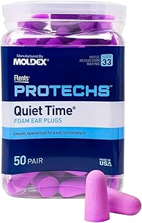 Flents Ear Plugs, 50 Pair, Ear Plugs for Sleeping, Snoring, Loud Noise, Traveling, Concerts, Construction, & Studying, NRR 33