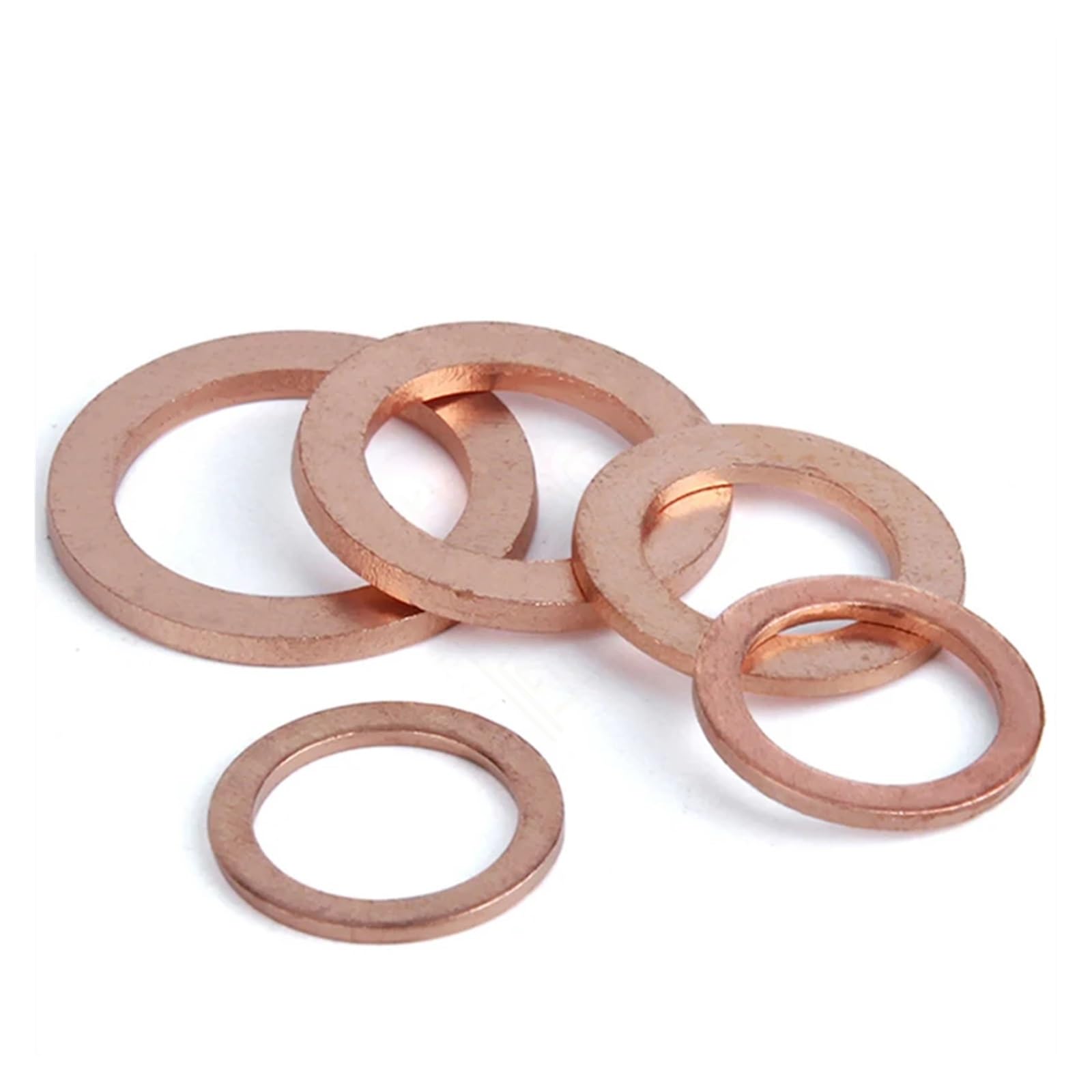 Arandelas planas de cobre 10/50 Uds M5 M6 M8 M10 M12 M14 M16 M18 M20 M22 Arandela de cobre sólido cuña anillo plano Junta anillos sello espaciador liso arandelas sujetador