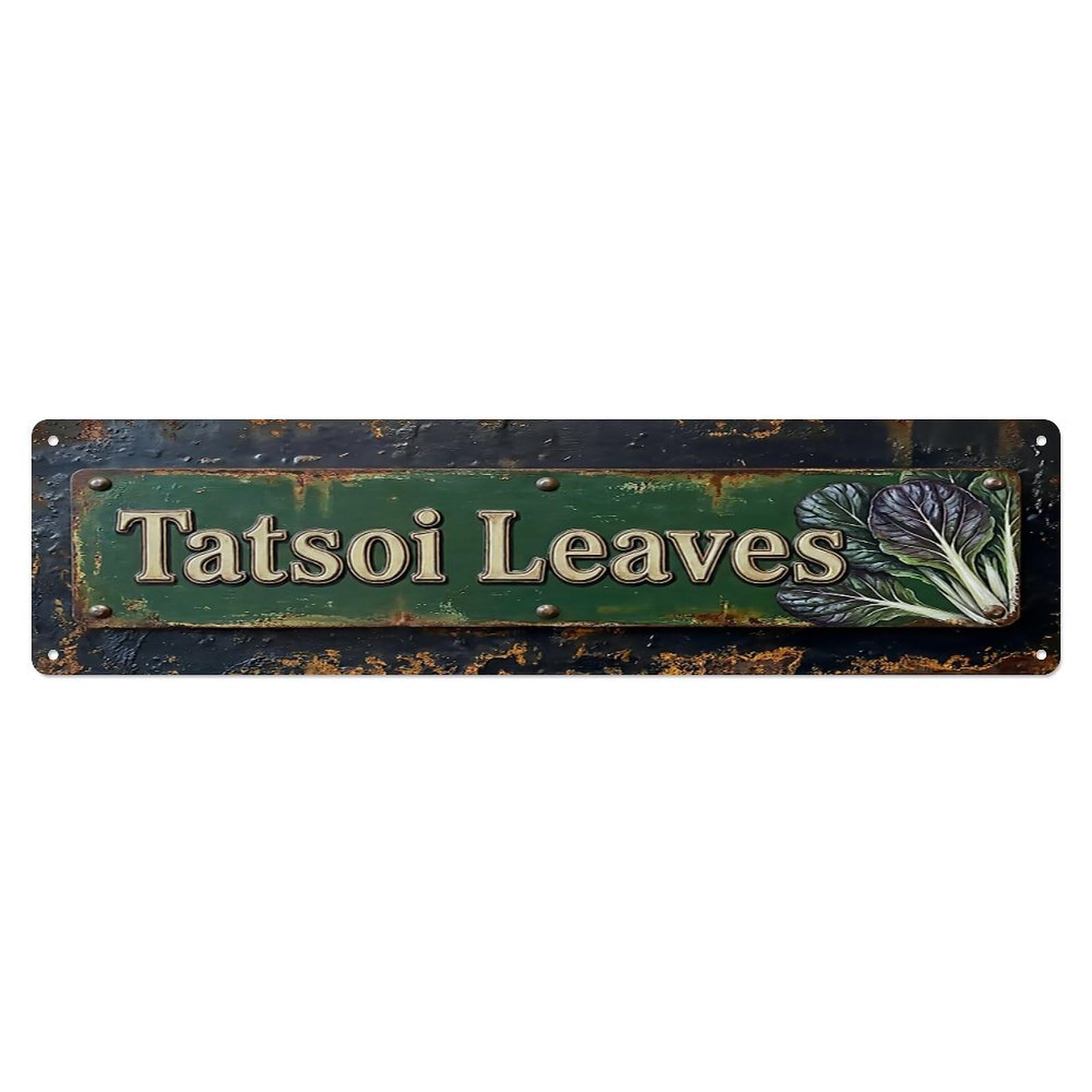 Vintage Tatsoi Leaves Mild Farmhouse Metal Tin Sign