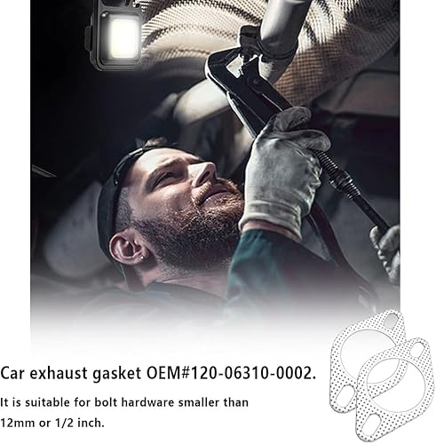 Miniatura 6 de 2 juntas de escape de automóvil de 2 pulgadas con 2 pernos, reemplaza a la junta del colector de escape OEM #120-06310-0002, junta de brida de