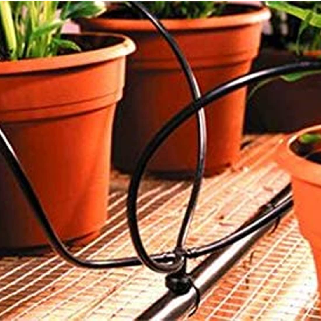 [Pack 50] Pulpo de riego por Goteo de 4 Salidas. Microtubo 60cm. Riego por Goteo. Se Conecta a goteros para RIEGO de MACETAS
