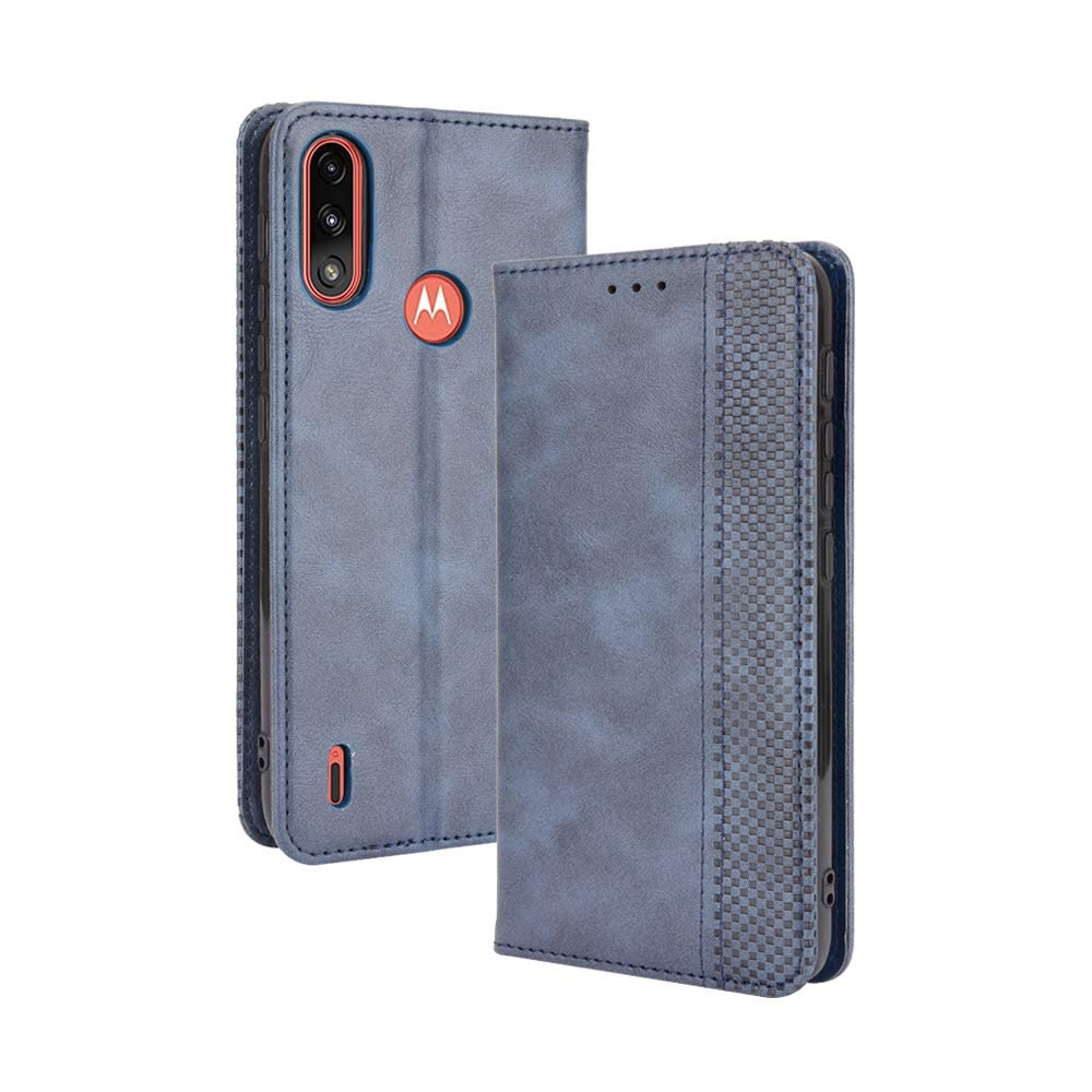 Custodia In Pelle PU Con Portafoglio Per Motorola Moto E7 Power / E7i Power - Rossa, Magnetica, Con Slot Per Carte E Supporto - 3
