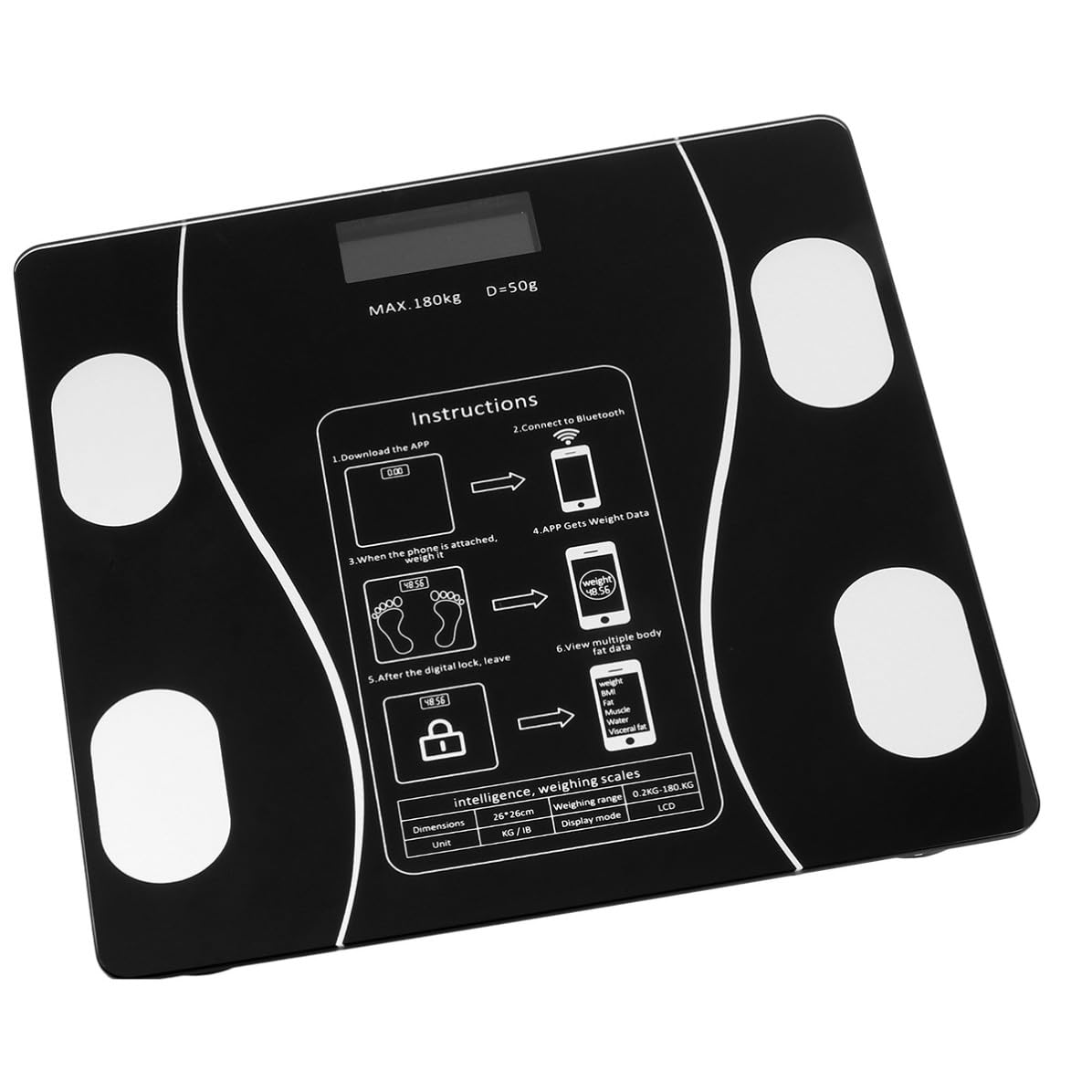 Balance USB Rechargeable Graisse Noire Intelligente