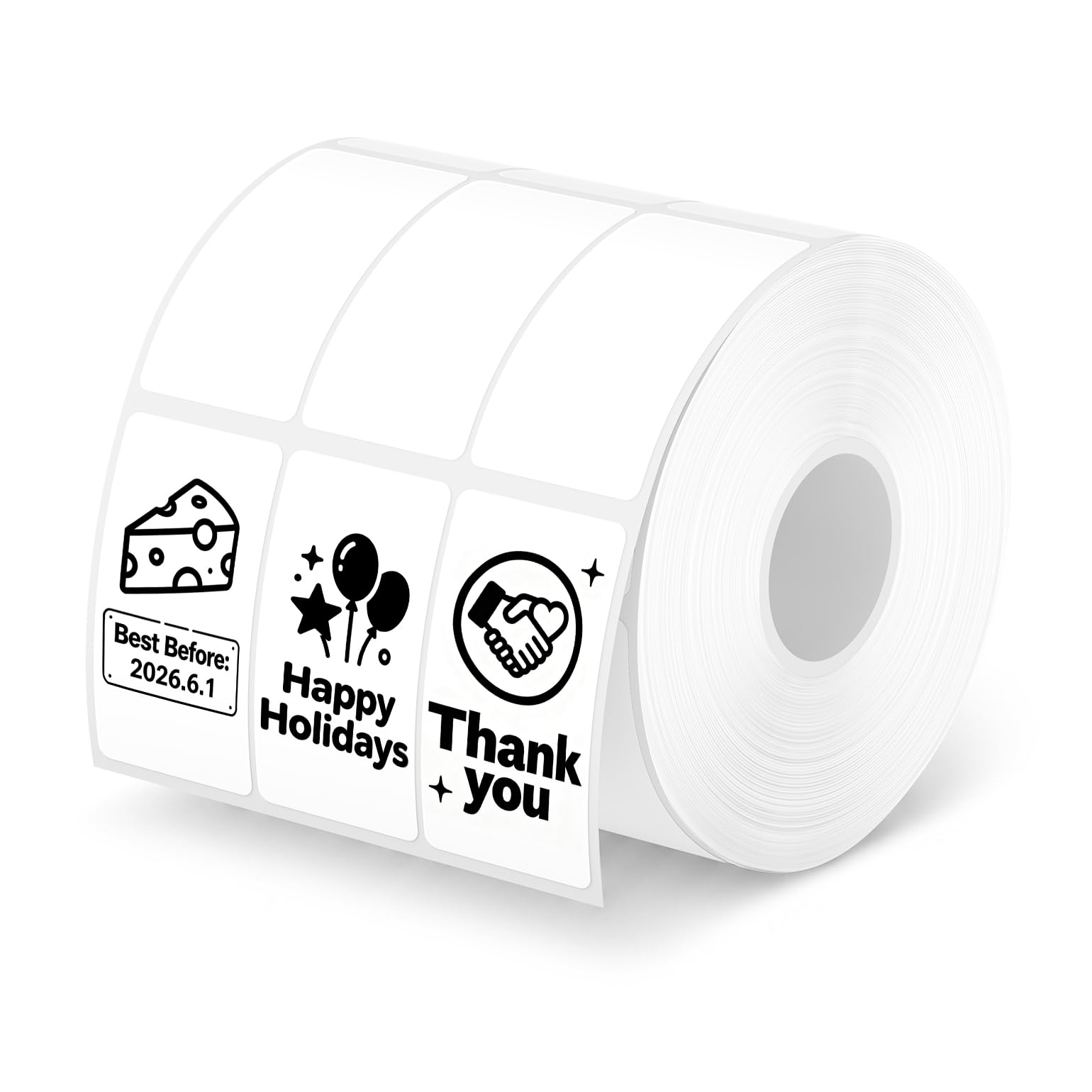 MUNBYN 1x1.75 Inch 3-Up Rectangle Thermal Labels, 2400 Stickers/1 Roll