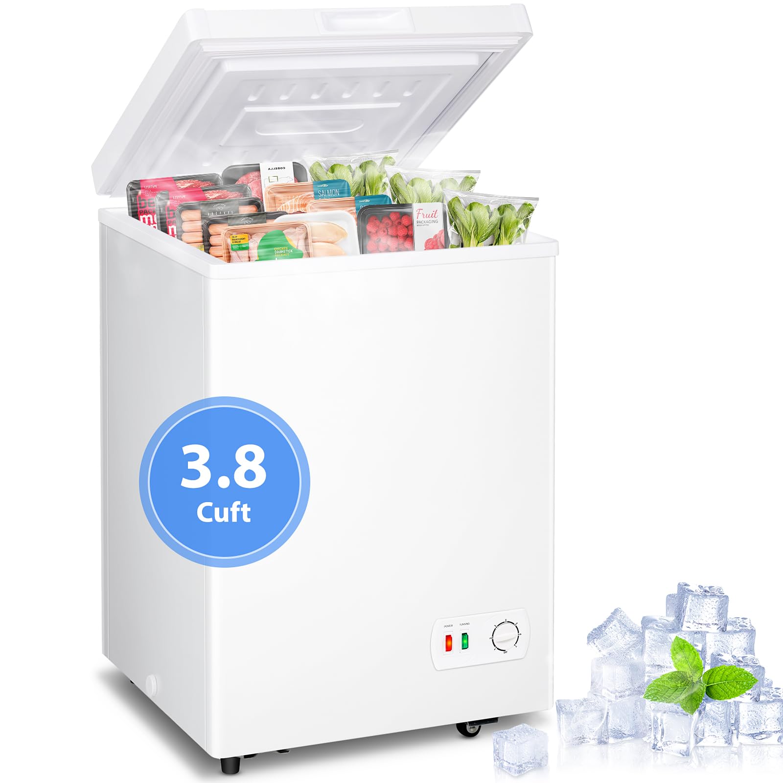 5 SUNDAY LIVING BD-108L 3.8 cu ft Chest Freezer White