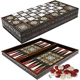 ✅ MATERIAL / ABMESSUNGEN: Spiel: Holz, ca. 50x25x8cm, aufgeklappt ca. 50x50x4cm / Spielsteine: Kunststoff, ca. 3,5 x 0,78cm (Ø x H) / Würfel: Kunststoff, ca. 1 x 1cm