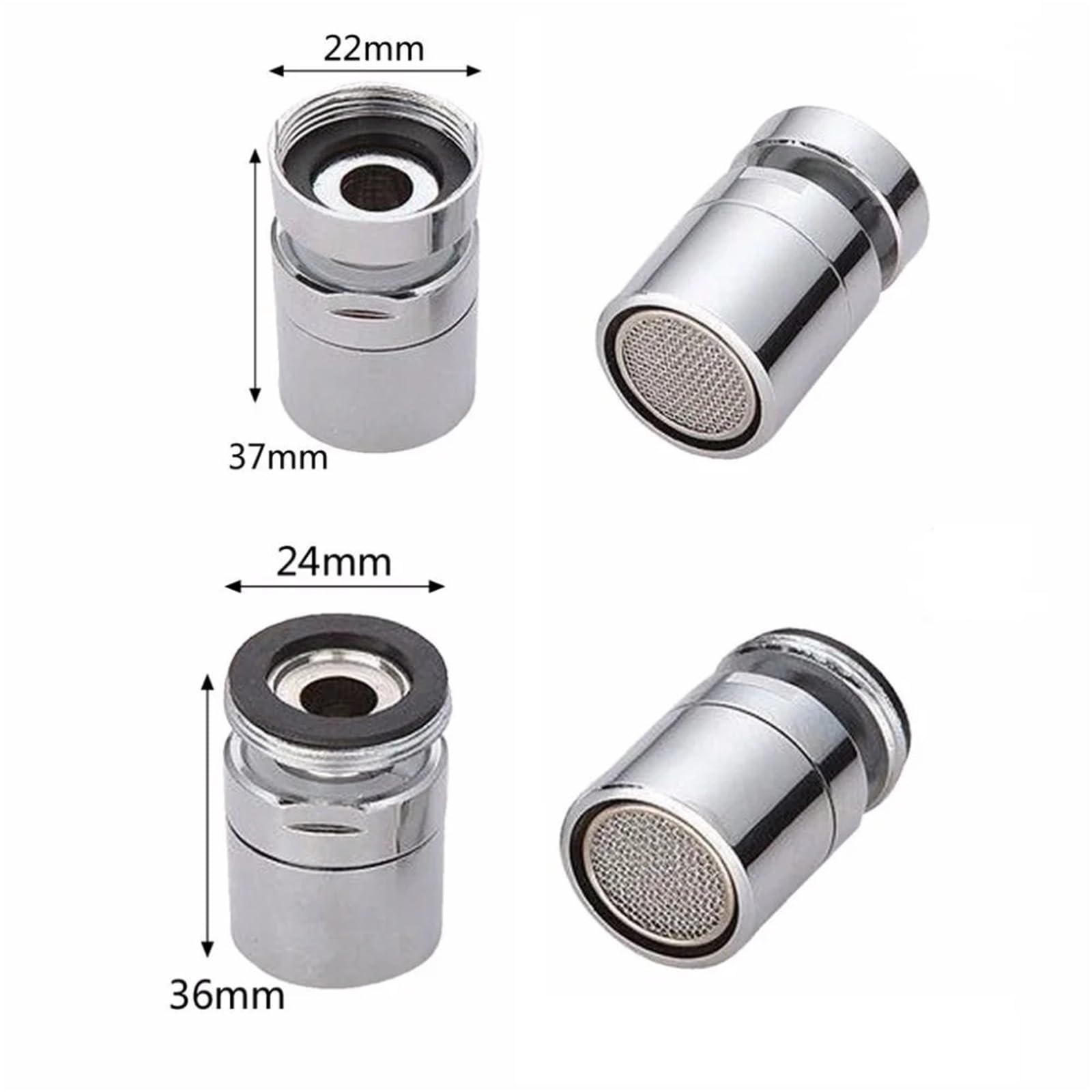 CMBSSTFC Rubinetto Girevole in Ottone a 360 Gradi, aeratore, Rubinetto di Risparmio per gorgogliatore d'Acqua, per Bagno, Cucina, Bidet, Filtro a Rete, Accessori (24 mm Maschio)