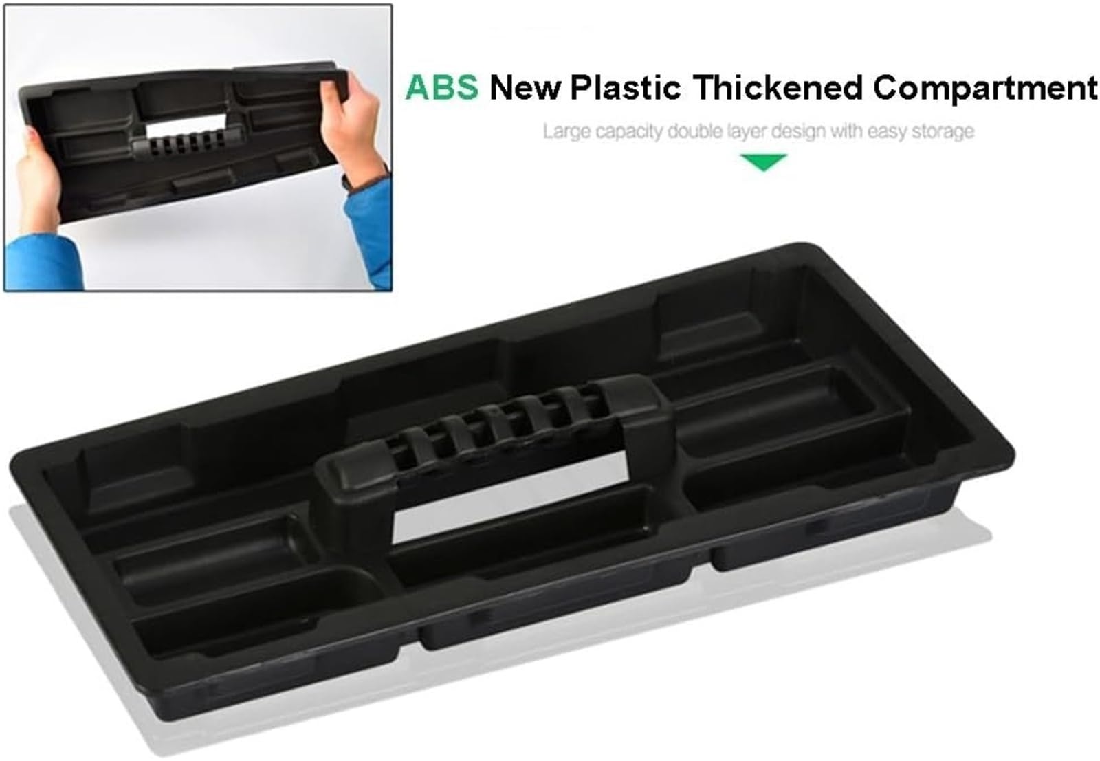 Cassetta portautensili portatile, 53,3 cm, in acciaio inox e plastica, multifunzione, con serratura in metallo, per elettricisti e riparazioni, soluzione di archiviazione durevole