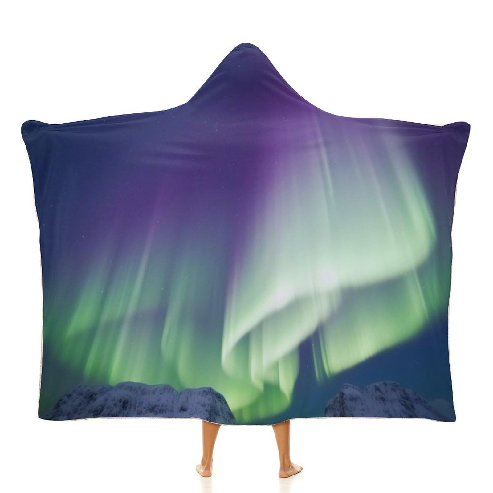 Plaid cape à capuche imprimée Aurore : couverture chaude de voyage - 8