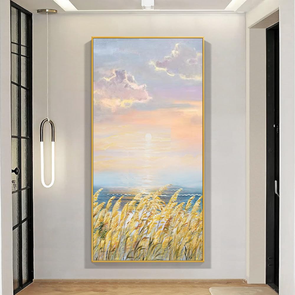 Peinture à l'huile sur toile paysage abstrait moderne pour décoration de chambre zen