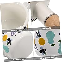 Vista 8 de Pequeño esmalte con asa Calentador de mantequilla multifuncional y cacerola para alimentos portátil y conducción de diseño