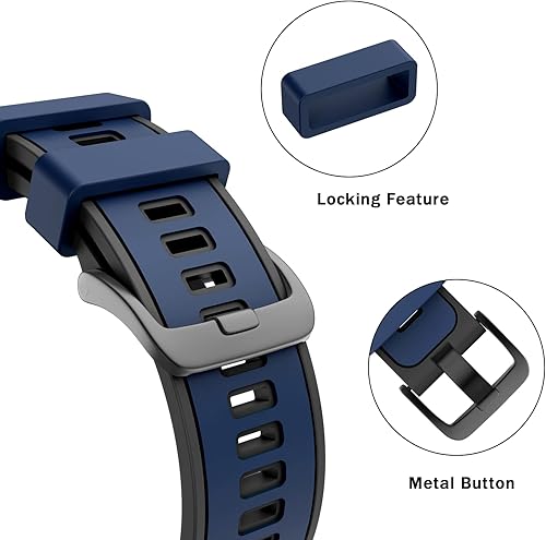 Miniatura 10 de ISABAKE Correas compatibles con Garmin Vivoactive 4Samsung Galaxy Watch de 1.81 pulgadas, 0.86 pulgadas, correa de silicona para Ticwatch Pro