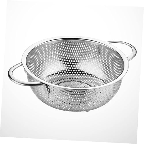 Miniatura 3 de KICHOUSE Cuenco de lavado de arroz, colador de acero inoxidable, doble asa, colador de verduras, coladores para cocina, fideos, cesta de colador