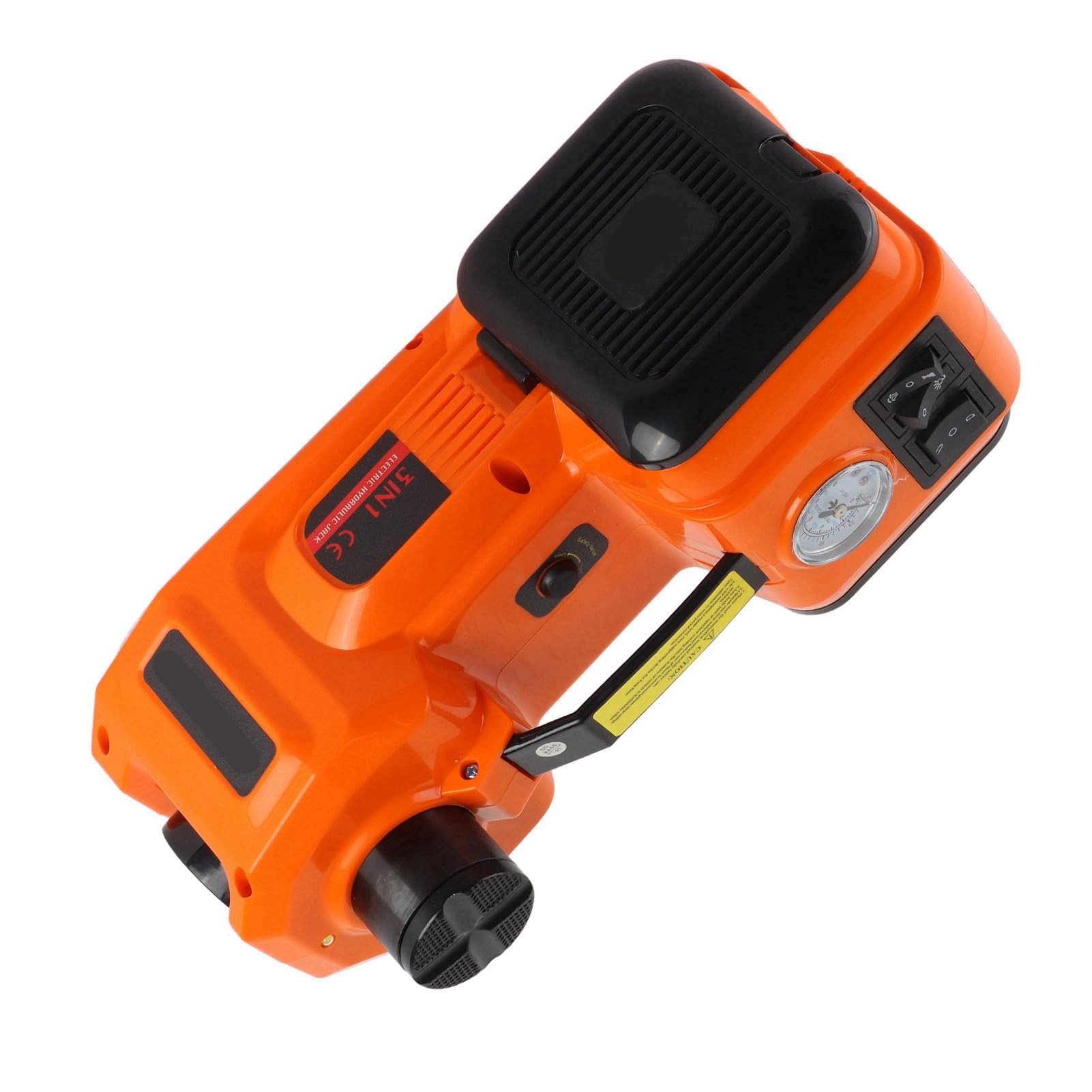 Gato Hidráulico Eléctrico, Tamaño Compacto, Iluminación 5T, Inflado para Emergencias en la Carretera, Rango de Elevación de 135mm-360mm para Propietarios de Automóviles