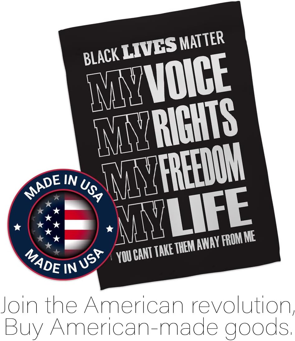 Black Lives Matter Freedom House Flag Pack Support Cause BLM Anti Racism Revolution Movement Equality Social Our Troops Decoration Banner Small Garden Yard Gift Double-Sided, 28" x 40", Thick Fabric