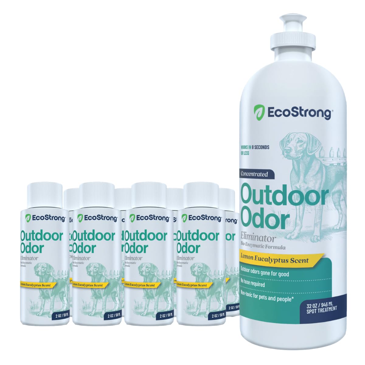 Eliminatore di odori per esterni, detergente enzimatico per l'urina del cane, potente deodorante per animali domestici, gatti, animali, forza professionale per cortile, tappeto erboso, canili, patii,