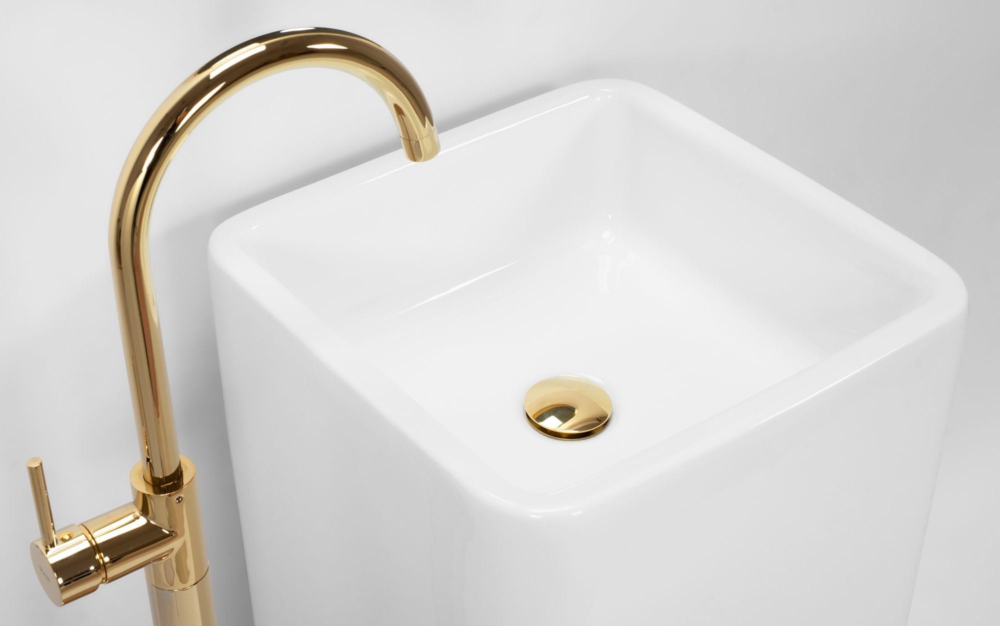 Rea HOLLY Lavabo Independiente Lavabo de baño 40 x 40,5 x 85 cm Cerámica (Blanco)