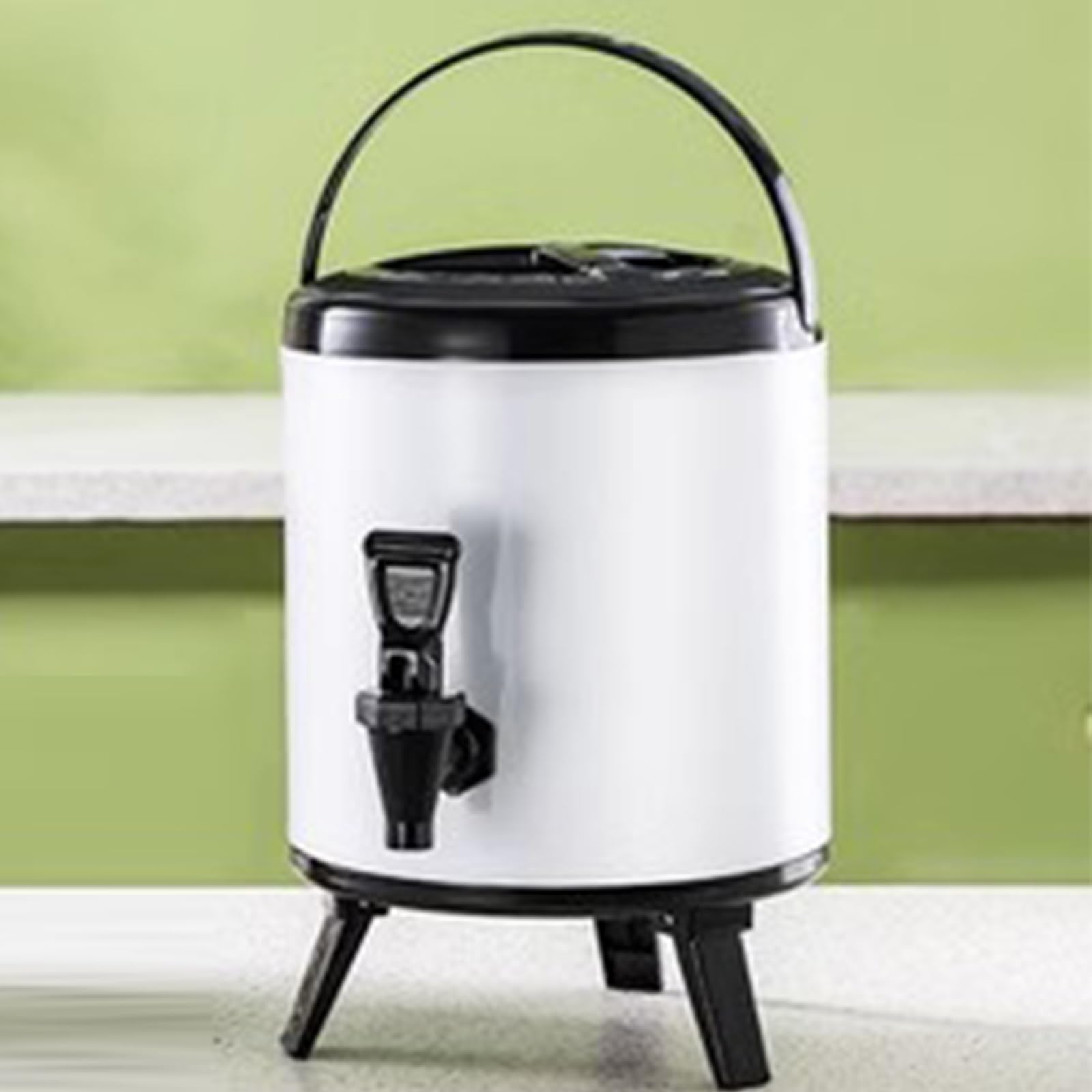 EMYJAY Contenedor Isotérmico Acero Inoxidable, Dispensador De Bebidas con Aislamiento Jarra De Café Frío Y Caliente Barril con Aislamiento De Acero Inoxidable LYWY (Color : Bianco, Size : 12L)