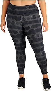 Ideology Womens Black Tie Dye Active Wear High Waist Leggings Plus 2X