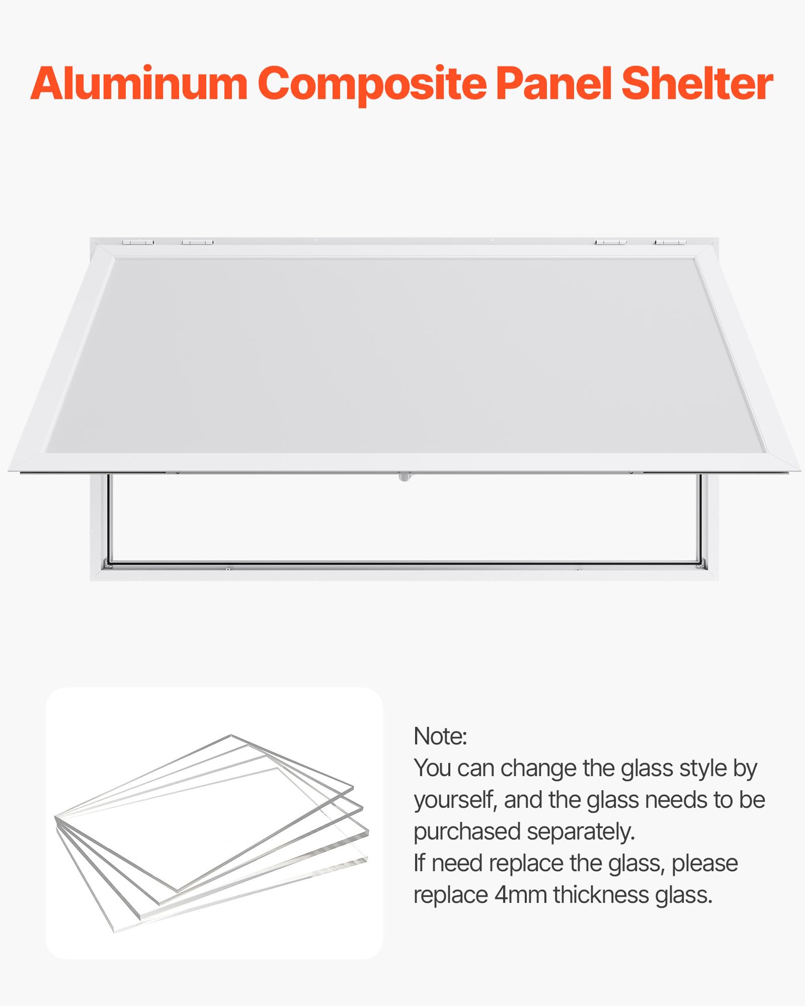 VEVOR Fenêtre de Concession pour Camion Restaurant 188 x 101,6 cm, Fenêtre de Service pour Stand de Vente, Cadre en Alliage d'Aluminium, sans Verre, avec Porte à Auvent et Crochet de Traction