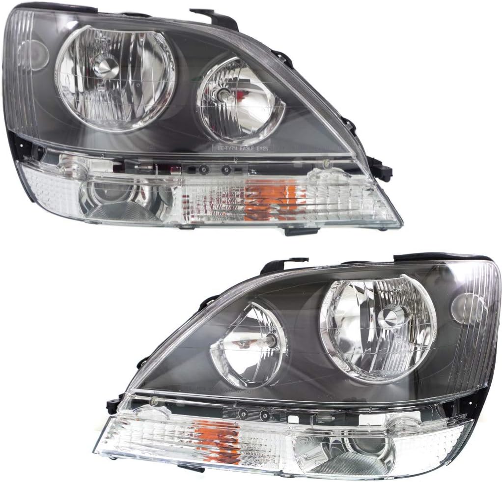 CarLights360 For 1999 2000 Lexus RX300 Headlight Driver and Passenger Side w/Bulbs LX2502103 LX2503103