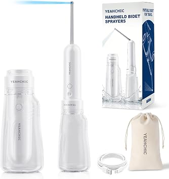 Portable Travel Bidet USB-C Rechargeable 400ml 3Mode Adjustable Pressure