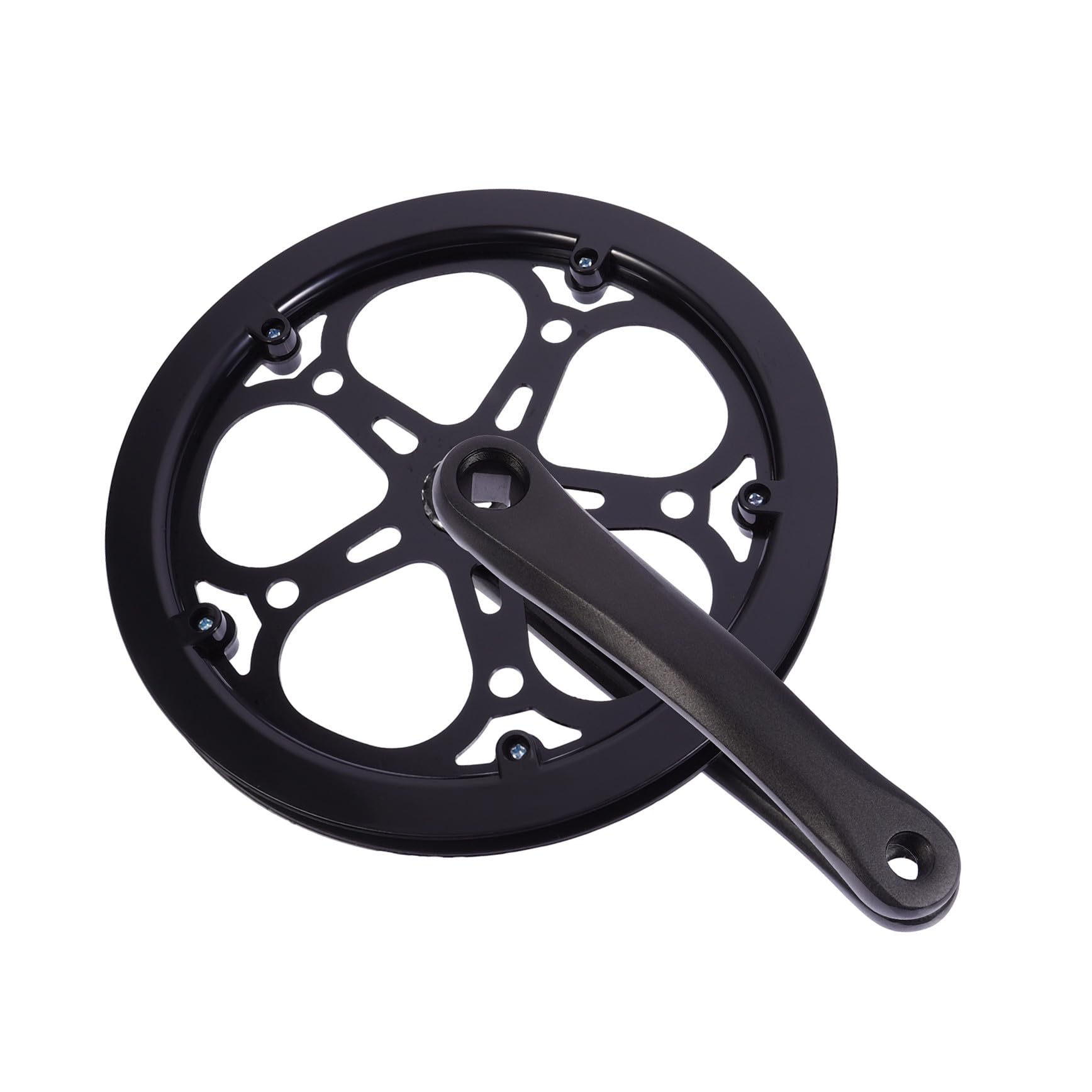 minkissy Guarnitura Pedivella Bici Singola in Ferro Nero 170mm, Resistente all'Usura, Facile da Installare, 52 Denti, per Accessori per Biciclette da Strada