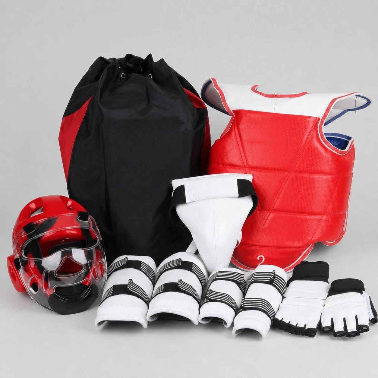 Équipement Femme avec Protège Tête Plastron et Protège Membres pour Entraînement et Compétition Sportive